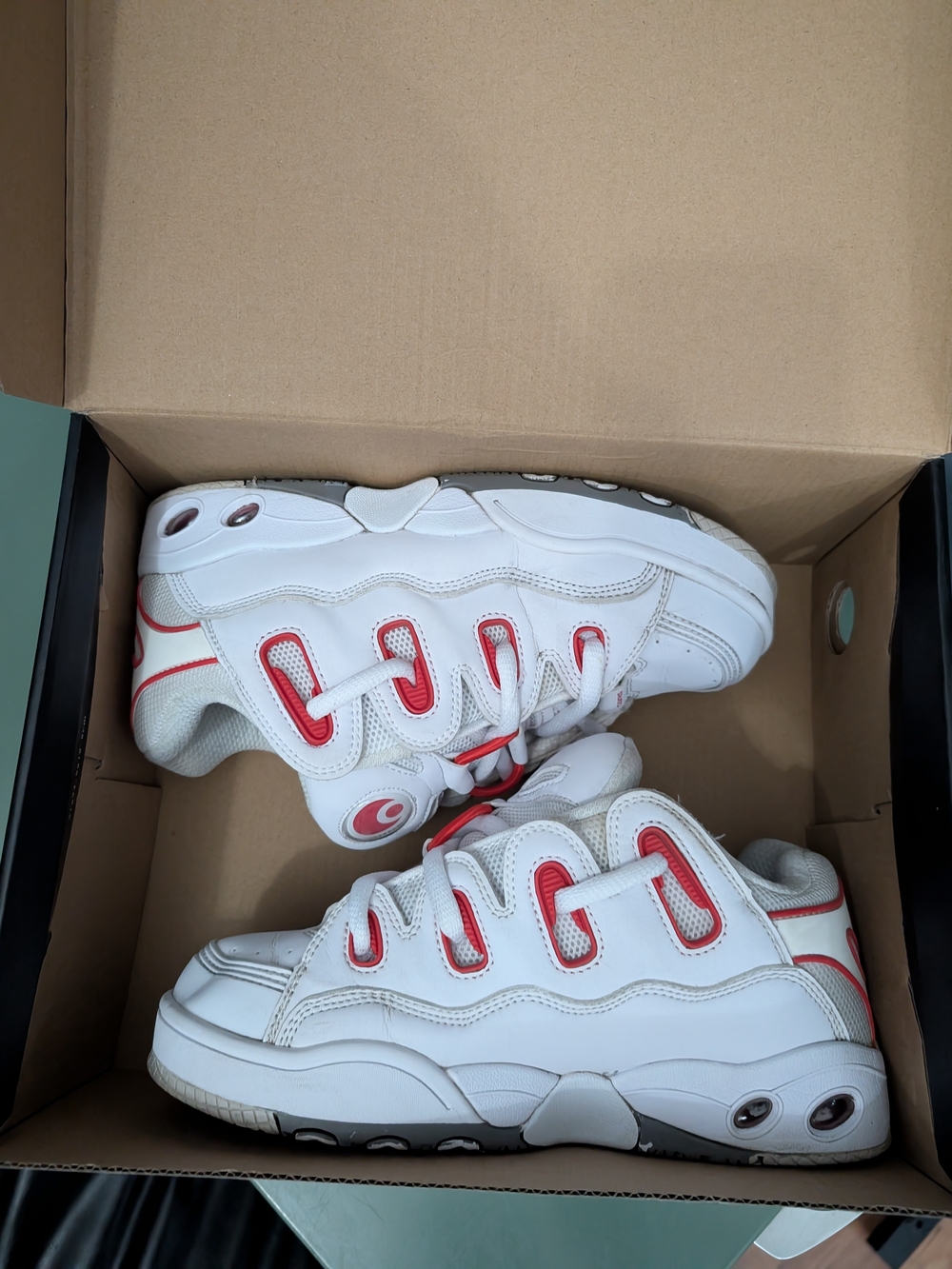 Osiris D3 OG Skate Shoes Men’s 5.5 White Red Grey Y2K Chunky Sneakers 2023